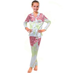 Flowers Art T- Shirtflowers T- Shirt (22) Kid s Satin Long Sleeve Pajamas Set by maxcute