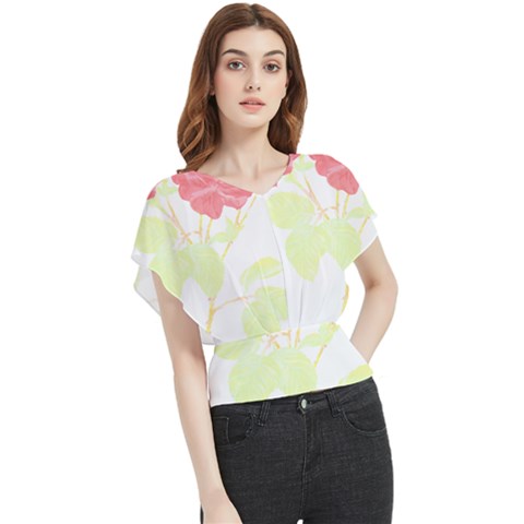 Flowers Art T- Shirtflowers T- Shirt (22) Butterfly Chiffon Blouse by maxcute