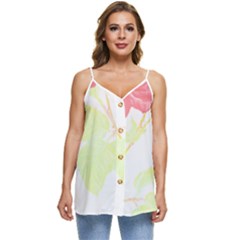 Flowers Art T- Shirtflowers T- Shirt (22) Casual Spaghetti Strap Chiffon Top by maxcute