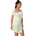 Flowers Art T- Shirtflowers T- Shirt (22) Fitted Knot Split End Bodycon Dress View3