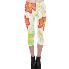 Flowers Art T- Shirtflowers T- Shirt (23) Capri Leggings  by maxcute