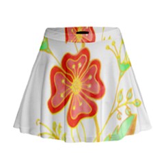 Flowers Art T- Shirtflowers T- Shirt (23) Mini Flare Skirt by maxcute