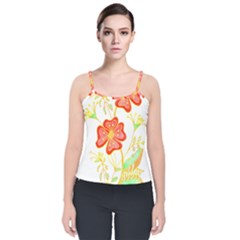 Flowers Art T- Shirtflowers T- Shirt (23) Velvet Spaghetti Strap Top by maxcute