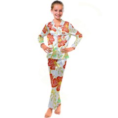 Flowers Art T- Shirtflowers T- Shirt (23) Kid s Satin Long Sleeve Pajamas Set by maxcute