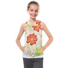 Flowers Art T- Shirtflowers T- Shirt (23) Kids  Sleeveless Hoodie by maxcute