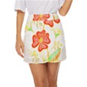 Flowers Art T- Shirtflowers T- Shirt (23) Mini Front Wrap Skirt View1