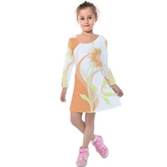 Flowers Art T- Shirtflowers T- Shirt (24) Kids  Long Sleeve Velvet Dress by maxcute