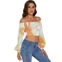 Flowers Art T- Shirtflowers T- Shirt (24) Long Sleeve Crinkled Weave Crop Top View3