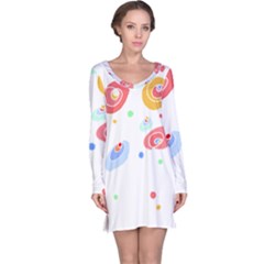 Flowers Art T- Shirtflowers T- Shirt (3) Long Sleeve Nightdress by maxcute