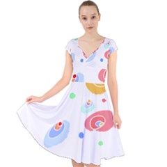 Flowers Art T- Shirtflowers T- Shirt (3) Cap Sleeve Front Wrap Midi Dress by maxcute