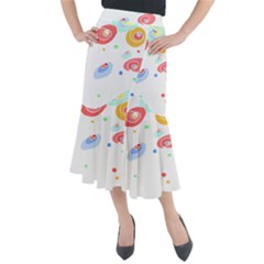 Flowers Art T- Shirtflowers T- Shirt (3) Midi Mermaid Skirt by maxcute