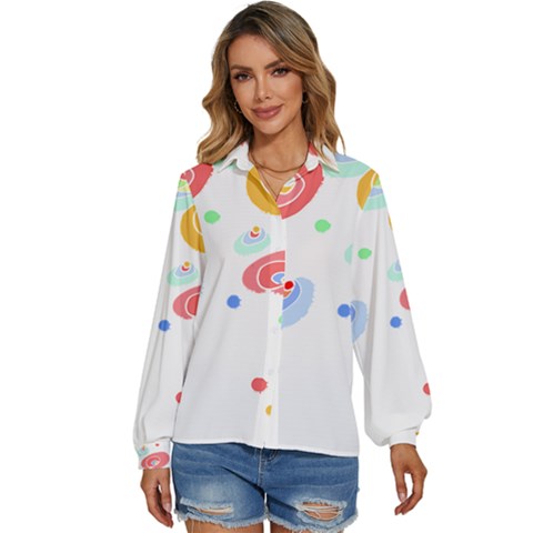 Flowers Art T- Shirtflowers T- Shirt (3) Women s Long Sleeve Button Down Shirt by maxcute