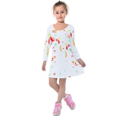 Flowers Art T- Shirtflowers T- Shirt (6) Kids  Long Sleeve Velvet Dress by maxcute