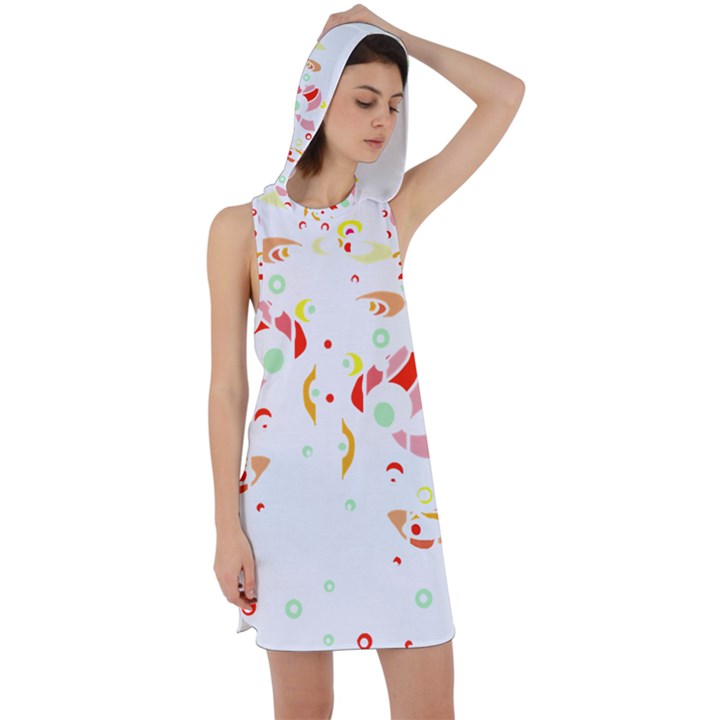 Flowers Art T- Shirtflowers T- Shirt (6) Racer Back Hoodie Dress