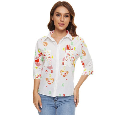 Flowers Art T- Shirtflowers T- Shirt (6) Women s Quarter Sleeve Pocket Shirt by maxcute