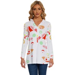 Flowers Art T- Shirtflowers T- Shirt (6) Long Sleeve Drawstring Hooded Top