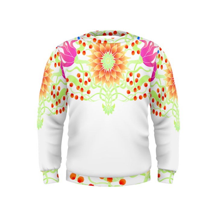 Flowers Art T- Shirtflowers T- Shirt (7) Kids  Sweatshirt