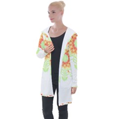 Flowers Art T- Shirtflowers T- Shirt (7) Longline Hooded Cardigan by maxcute