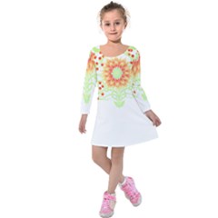 Flowers Art T- Shirtflowers T- Shirt (7) Kids  Long Sleeve Velvet Dress by maxcute