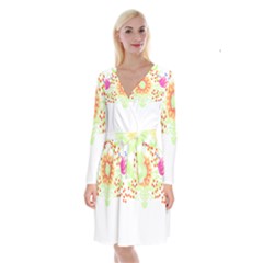 Flowers Art T- Shirtflowers T- Shirt (7) Long Sleeve Velvet Front Wrap Dress by maxcute