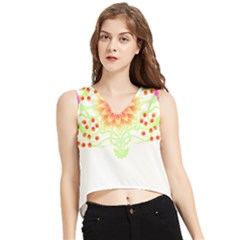 Flowers Art T- Shirtflowers T- Shirt (7) V-neck Cropped Tank Top by maxcute