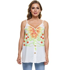 Flowers Art T- Shirtflowers T- Shirt (7) Casual Spaghetti Strap Chiffon Top by maxcute