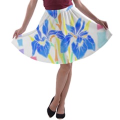 Flowers Art T- Shirtflowers T- Shirt (8) A-line Skater Skirt by maxcute