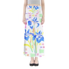 Flowers Art T- Shirtflowers T- Shirt (8) Full Length Maxi Skirt by maxcute