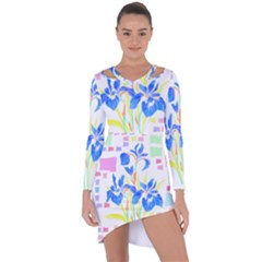 Flowers Art T- Shirtflowers T- Shirt (8) Asymmetric Cut-out Shift Dress by maxcute