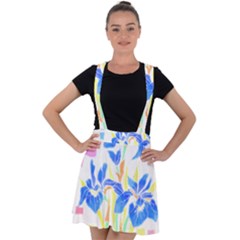 Flowers Art T- Shirtflowers T- Shirt (8) Velvet Suspender Skater Skirt by maxcute