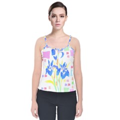 Flowers Art T- Shirtflowers T- Shirt (8) Velvet Spaghetti Strap Top by maxcute