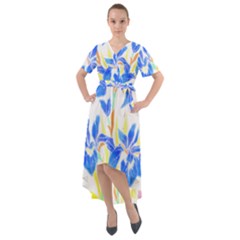 Flowers Art T- Shirtflowers T- Shirt (8) Front Wrap High Low Dress by maxcute