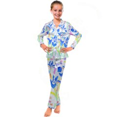 Flowers Art T- Shirtflowers T- Shirt (8) Kid s Satin Long Sleeve Pajamas Set by maxcute