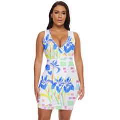 Flowers Art T- Shirtflowers T- Shirt (8) Draped Bodycon Dress by maxcute