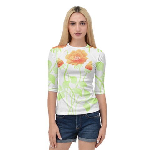 Flowers Art T- Shirtflowers T- Shirt (9) Quarter Sleeve Raglan Tee by maxcute