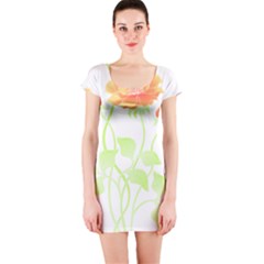 Flowers Art T- Shirtflowers T- Shirt (9) Short Sleeve Bodycon Dress by maxcute