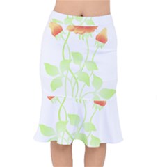 Flowers Art T- Shirtflowers T- Shirt (9) Short Mermaid Skirt by maxcute