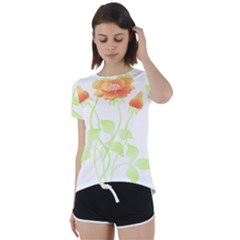 Flowers Art T- Shirtflowers T- Shirt (9) Short Sleeve Open Back Tee by maxcute