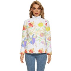 Flowers Art T- Shirtflowers T- Shirt Women s Puffer Bubble Jacket Coat by maxcute