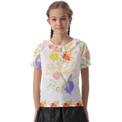 Flowers Art T- Shirtflowers T- Shirt Kids  Frill Chiffon Blouse by maxcute