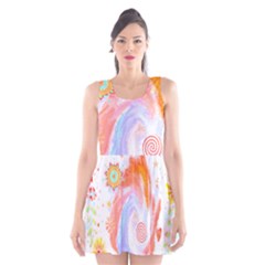 Flowers Blooming T- Shirt Coming Through  T- Shirt Scoop Neck Skater Dress by maxcute