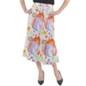 Flowers Blooming T- Shirt Coming Through  T- Shirt Midi Mermaid Skirt View1