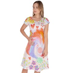 Flowers Blooming T- Shirt Coming Through  T- Shirt Classic Short Sleeve Dress by maxcute