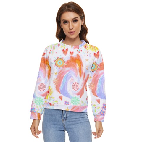 Flowers Blooming T- Shirt Coming Through  T- Shirt Women s Long Sleeve Raglan Tee by maxcute