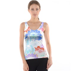 Flowers Illustration T- Shirt Sunshine Blossoms Tank Top by maxcute