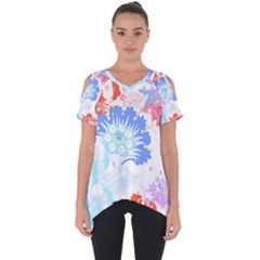 Flowers Illustration T- Shirt Sunshine Blossoms Cut Out Side Drop Tee by maxcute