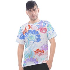 Flowers Illustration T- Shirt Sunshine Blossoms Men s Sport Top by maxcute