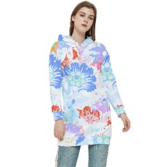 Flowers Illustration T- Shirt Sunshine Blossoms Women s Long Oversized Pullover Hoodie by maxcute