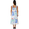 Flowers Illustration T- Shirt Sunshine Blossoms Tie-Strap Tiered Midi Chiffon Dress View4