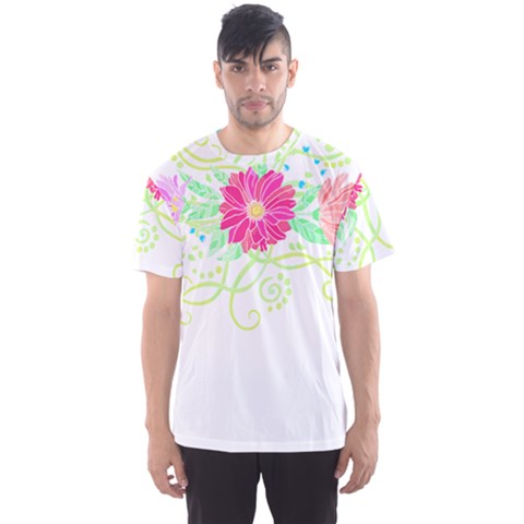 Flowers Illustration T- Shirtflowers T- Shirt (1) Men s Sport Mesh Tee by maxcute